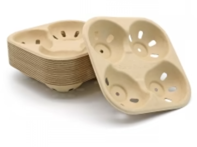 New Bagasse Compostable 4-Division Fruit Vegetable Tray